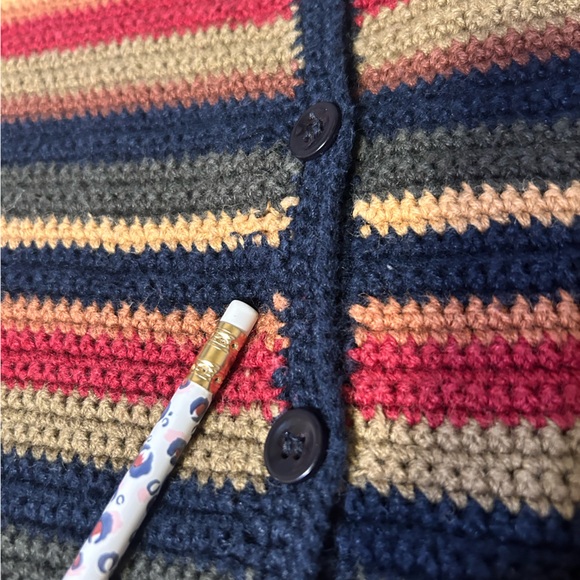 Vtg Multicolor Striped Women's Cardigan Sweater Small - Picture 9 of 9